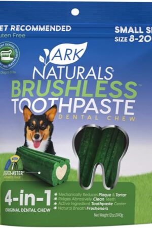 Ark Naturals Brushless Toothpaste, Dog Dental Chews for Small Breeds, Freshens Breath, Helps Reduce Plaque & Tartar, 12oz, 1 Pack