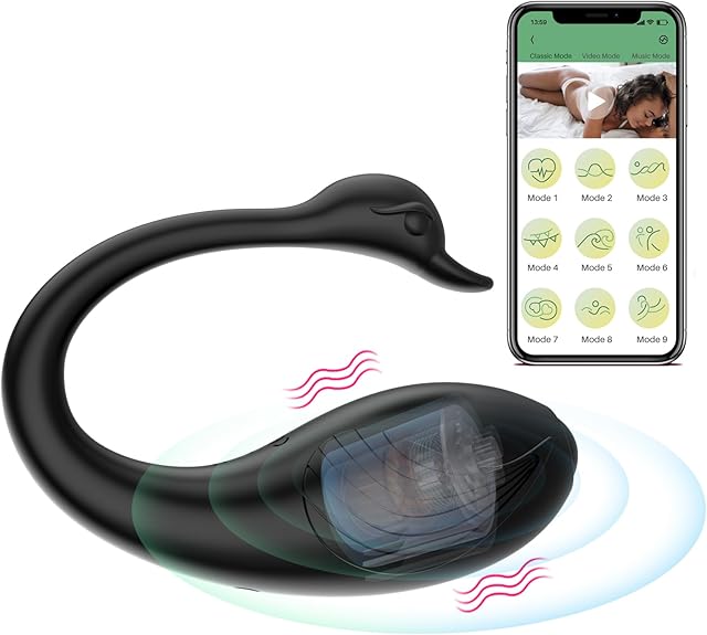 APP Control Wearable Vibrator for Women, Long Distance G spot Vibrator Bluetooth Couples Sex Toys, Clitoral Anal Stimulation Mini Vibrators with 9 Powerful Vibration Modes Female Sex Toy (Black)