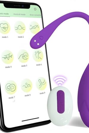 Bullet Dildo Vibrator Rose Sex Toy, Vibrators with Video App Remote Control, 9 Music Modes, Silicone Waterproof Magnetic Charging for Women Couple (Purple)