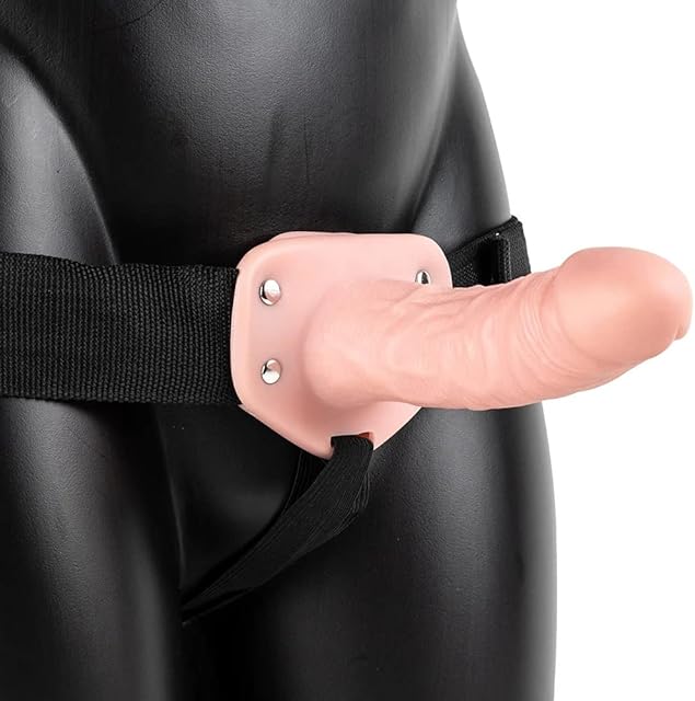 Hollow 6 Inch Strap-On Dildo with Lube 1oz | Erectile Dysfunction Aid | Realistic Dildos | Harness & Strap-on Dildos
