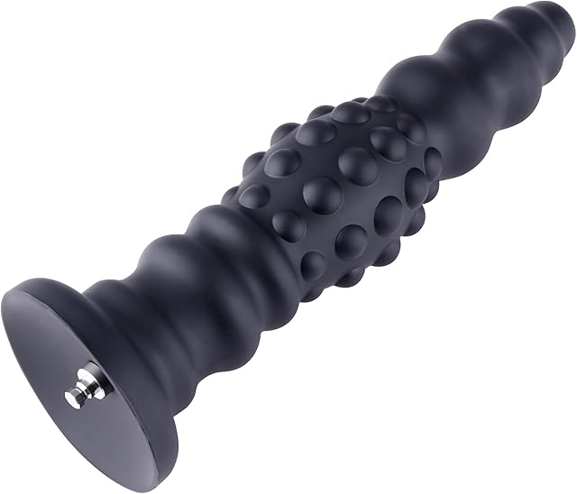 Hismith 113? Silicone Anal Dildo, 106? Insertable Anal Beads Dildo with Multiple Bumps,Butt Plug with KlicLok System, L Size Dots Ripple - Anal Pleasure