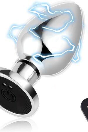 FST Metal Butt Plug Anal Vibrator with Electric Shock Function Vibrating Butt Plug with 6 Shock Intensities and 10 Vibrations Sex Toys for Men Women Couples Beginners (S)