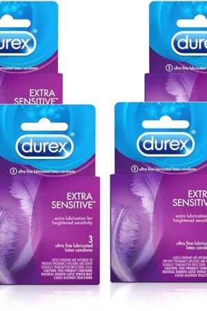Durex Extra Sensitive Condom, 3 Count (Pack of 4)