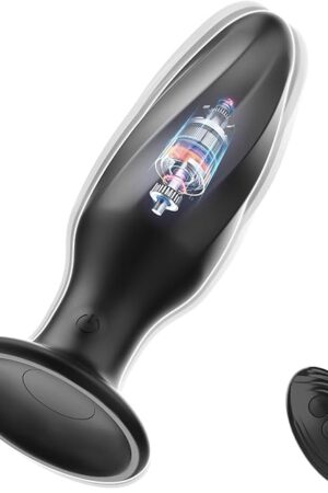 Anal Plug Vibrator Adult Sex Toy with Bottom Suction Cup, Ice Cream Shaped Vibrating Butt Plug with 7 Vibration Modes Wireless Remote Control Masturbator for Men and Women Adult Pleasure