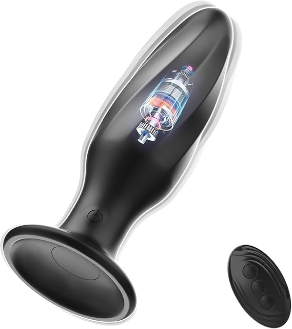 Anal Plug Vibrator Adult Sex Toy with Bottom Suction Cup, Ice Cream Shaped Vibrating Butt Plug with 7 Vibration Modes Wireless Remote Control Masturbator for Men and Women Adult Pleasure