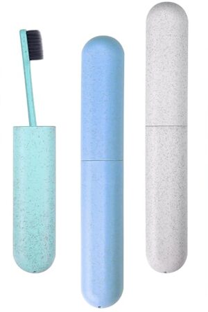 Hooqict 4 Pack Travel Toothbrush Case Portable Travel Toothbrush Holder Plastic Toothbrush Container Protector Cover for Traveling, Camping, Home, School, Business
