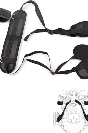 BDSM Kit Bondage Restraints Women Sex Toys,Sex Bondage Rope Couples Sex Toy with Adjustable Sex Strap Wrist-to-Thigh,Sex Restraints with Handcuff & Footcuff,Bed Restraints Sex Things for Couples Kinky