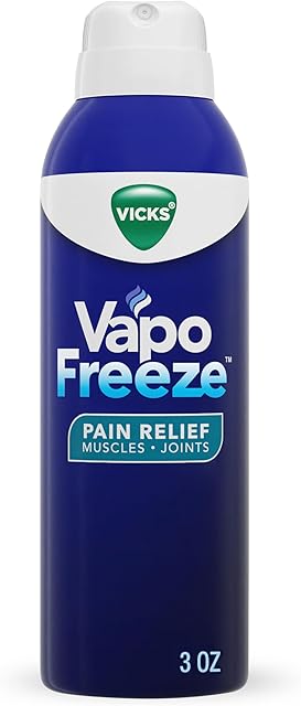 Vicks VapoFreeze Menthol Pain Relieving Spray 3oz, for Muscles & Joint Pain Associated with Arthritis, Simple Backaches, Strains, Sprains, Bruises, Vicks Vapors, Penetrating Formula