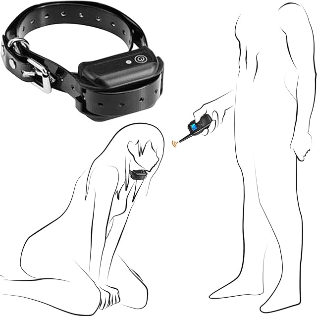 Electric Shock Sex Collar with 100 Levels Adjustable Current BDSM Toys Electric Shock Female Chastity Device with Remote Controller Kinky Sex Toys Bondage Restraints Gear for Couples Women Men