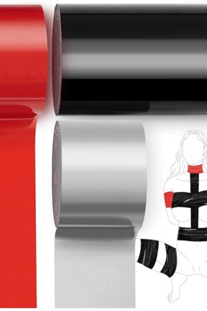 BDSM Bondage Restraints Tape Set ? UTIMI Adult Toy Sexual Restraint Tape Reusable Pull-up Binding PVC Static Electrostatic Tape for Couples 82ft ?3 Rolls?