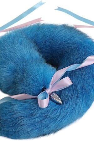 Butt Plug Fox Tail Fur Anal Plug Blue Sexy Adult Toy Fashion Butt Stainless Steel Cosplay Sex Toys -40cm cola||2,8 CM Butt Plug