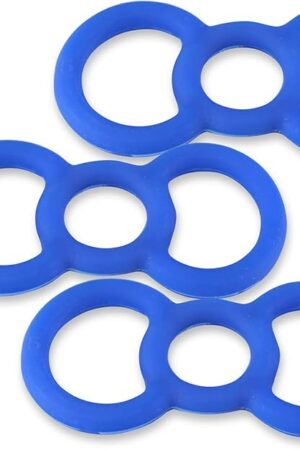 LeLuv Loop Handle Tension Rings Eyro Blue Silicone .7 inch Unstretched Diameter 3 Pack