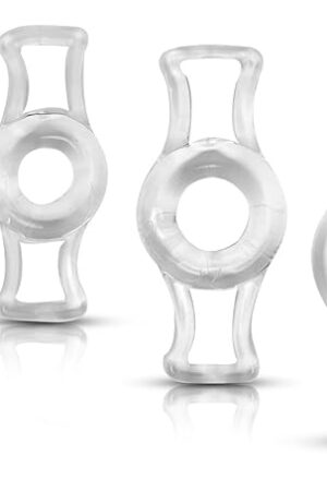 LeLuv Constriction Rings for Vacuum Pumps - Stretch to fit, One of Each Size - S,M,L,XL - Clear (4-Pack)