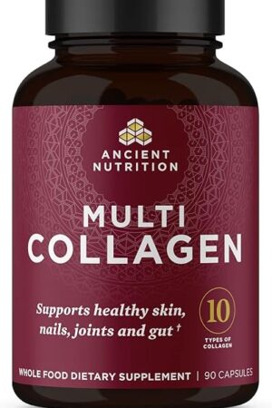 Ancient Nutrition Collagen Peptides Pills, Hydrolyzed Multi Collagen Supplement, Types I, II, II, V & X, Supports Healthy Skin and Nails, Gut Health and Joints, 90 Capsules