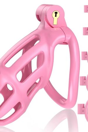 Chastity Cage Male Sex Toys, Chastity Devices Bondage Cock Cage for Men Penis Erection Control, 3D Printing Male Chastity Lock Lightweight Penis Cage with 5 Ball Rings, Sex Toys for Men