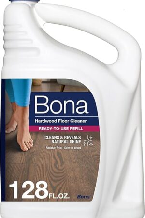 Bona Hardwood Floor Cleaner Refill - 128 fl oz - Unscented - Refill for Bona Spray Mops and Spray Bottles - Residue-Free Floor Cleaning Solution for Wood Floors