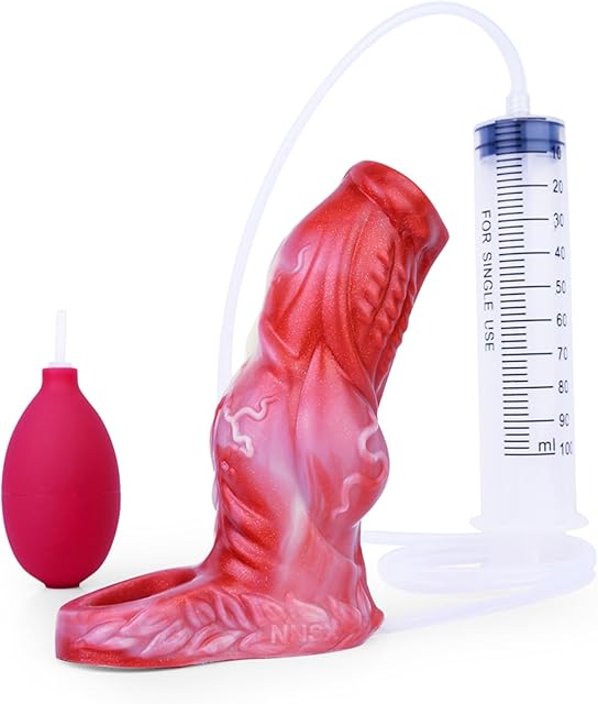 Ejaculating Penis Sleeve Silicone Penis Enlargement Sleeve Cock Sleeve Adult Men Sex Toy - Penis Enlarger Extender Squirting Dildo Sleeve Penis Sheath Sleeve for Men (M)