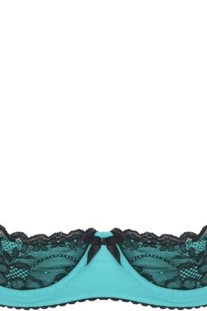 Women's Sexy 1/4 Cup Lace Open Nipple Bra Top Underwear Wireless Plunge Bralette Bra