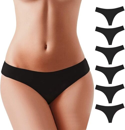 XS-XXL Sport Thong Panties Women Low Rise Sexy G-String No Show Bonded Breathable Underwear (6 Pack&3 Pack&1 Pack)