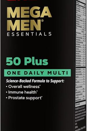 GNC Mega Men One Daily 50 Plus Multivitamin, Science-Backed Formula for Overall Wellness, Prostate and Circulatory Support and Immune Health, 60 Count
