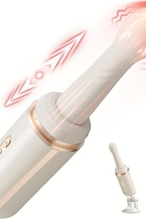 High Speed Thrusting Sex Machine with Heating, G-spot Vibrator Dildo with 7 Vibrating&Thrusting and Suction Cup, Rovasi Realistic Adult Sex Toy for Women Pleasure