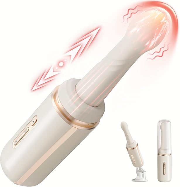 High Speed Thrusting Sex Machine with Heating, G-spot Vibrator Dildo with 7 Vibrating&Thrusting and Suction Cup, Rovasi Realistic Adult Sex Toy for Women Pleasure