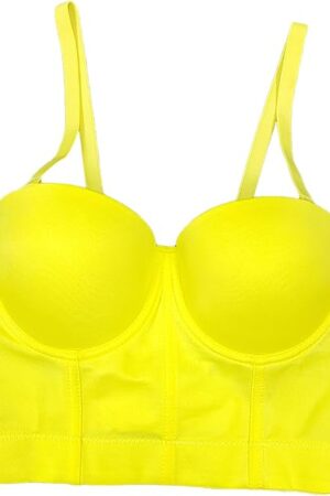 Women's Boned Bustier Mesh Push Up Bra Club Corset with Underwire Crop Top Vintage Party Sexy Cami Tops Vest