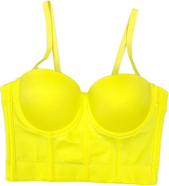 Women's Boned Bustier Mesh Push Up Bra Club Corset with Underwire Crop Top Vintage Party Sexy Cami Tops Vest