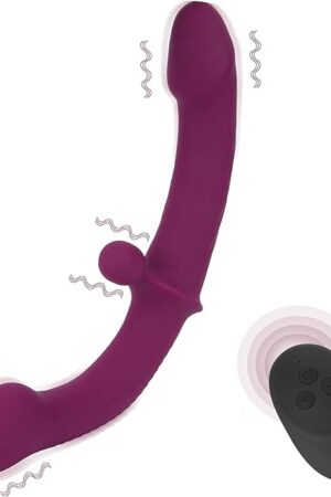 Vibrating Double Ended Dildo for Lesbian Sex Toys - Eurlemd Soft Strapless G Spot Dildos Wireless Silicone 10 Vibration for Couple Anal Play Adult Toys & Games