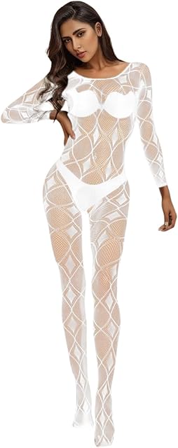 Fishnet Body Stockings for Women Sleeveless Lace Bodysuit Sexy Footless Stockings Halterneck One Piece Pantyhose