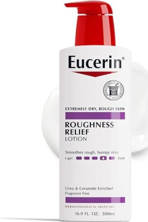 Eucerin Roughness Relief Body Lotion for Extremely Dry, Rough Skin, Urea Enriched Body Moisturizer, 169 Fl Oz Bottle
