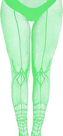 Glow in the Dark Fishnets Stockings, High Waist Sexy Womens Tights for Party