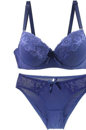 Bra and Panty Sets for Women - Seamless Bralettes Lace Lingerie Sexy Comfortable Sports V Neck Bra Thongs