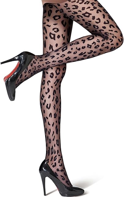 Women's Sexy Animal Prints Sheer Print Tights Black Pattern Pantyhose Dating Silk Stockings Leopard Tiger Print