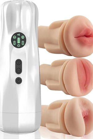 Automatic Male Masturbator, Three Removable Sleeves with 4 Powerful Sucking &9 Vibrating Modes,Male Masturbator Sex Toys for Men - 3 Sleeves Pocket Pussy Penis PUM