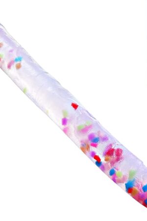 197*17 Inch Silicone Extra Thick Double Headed Confetti Dildo, Huge Giant Realistic Colored Jelly Clear Double Ended Dildo Giant Toy, Long Penis Double Sided Dildo Anal Sex Toy for Women Gay Lesbian