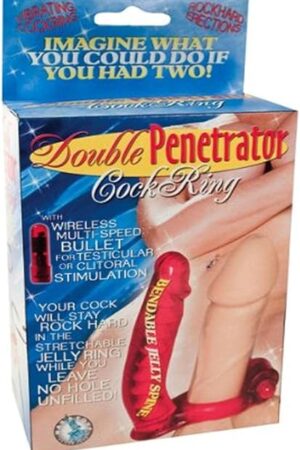 Double Penetrator Penis Ring, Red
