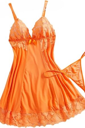 Women's Lingerie Nightwear Spaghetti Strap Nightgown Sexy Babydoll Chemise Sexy Sleepshirt S-XXL