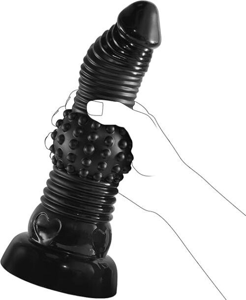XXL Extra Huge Anal Dildo with Thick Anal Beads Butt Plug Dildos Vaginal Prostate Massage Stimulation Sex Toys with Strong Suction Cup for Female Male Gay Advanced Player
