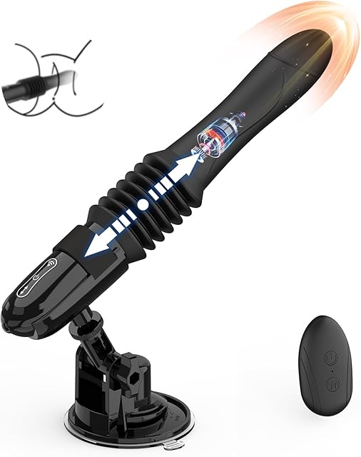 Automatic Thrusting Sex Machine, Realistic Suction Cup Dildo with 10 Vibrations & Thrusting Modes, Silicone Clitoral & Vaginal Stimulation Toy for Women, Personal Adult Masturbator