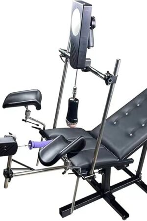 FREDORCH BDSM Sex Chair Bench with 2 Sex Machine Restraint Easy-Snap Straps Thick Padding and Fully Adjustable, SM Fits Men & Women, 120W Machine Gun Perfect for Rough Play in The Bedroom