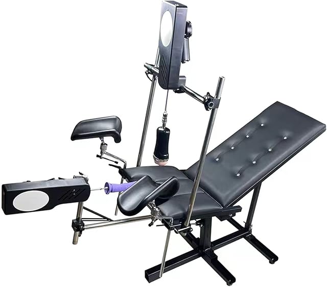 FREDORCH BDSM Sex Chair Bench with 2 Sex Machine Restraint Easy-Snap Straps Thick Padding and Fully Adjustable, SM Fits Men & Women, 120W Machine Gun Perfect for Rough Play in The Bedroom