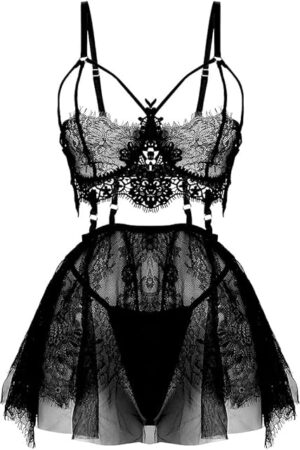 Women's Lingerie Sexy Nightgown Soft Lace & Modal Babydoll Chemise Sleepwear for Women Comfortable Nightie Nightwear