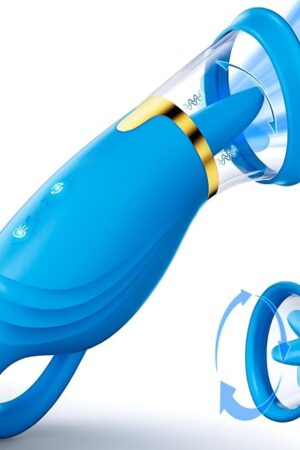 Clit Sucking Vibrator with Vacuum Pump for Women Pleasure Nipple Sucker Toy with 4 Suction & 5 Tongue Licking Modes for Clitoral Stimulation, Suction Tongue Vibrators for Women and Couple Sex Toys