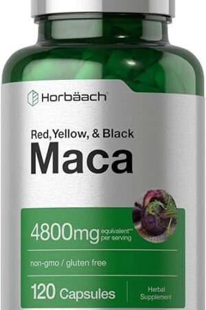 Horb?ach Maca Root Capsules for Men and Women | 120 Pills | High Potency Extract | Non-GMO and Gluten Free Formula