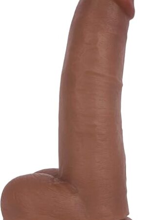Jock Dark Bareskin Dildo with Balls - 8 Inch