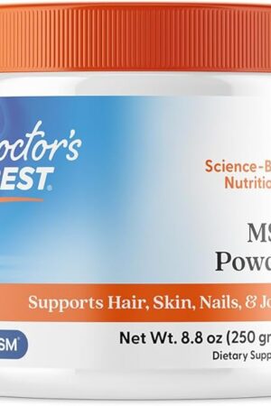Doctors Best MSM Powder, Supports Hair, Skin, Nails, & Joints, Non-GMO, Gluten Free, Soy Free, Vegan Net Wt 88 oz (250 Grams)