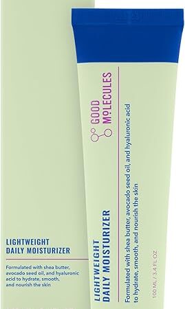 Good Molecules Lightweight Daily Moisturizer - Non-Greasy Face Moisturizer with Shea Butter and Hyaluronic Acid for Deep Hydration - Face Lotion, Skin Care for Face