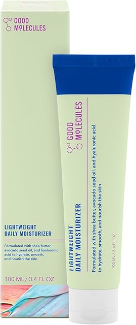 Good Molecules Lightweight Daily Moisturizer - Non-Greasy Face Moisturizer with Shea Butter and Hyaluronic Acid for Deep Hydration - Face Lotion, Skin Care for Face