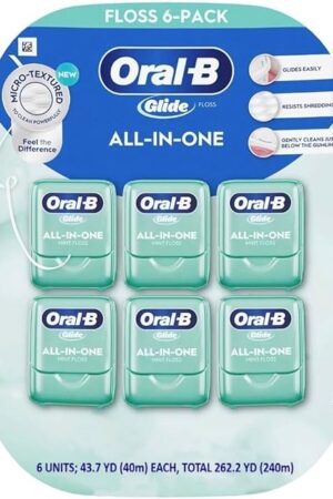 Glide Crest Comfort Plus Dental Floss Mint 40m Each (6 Pack)
